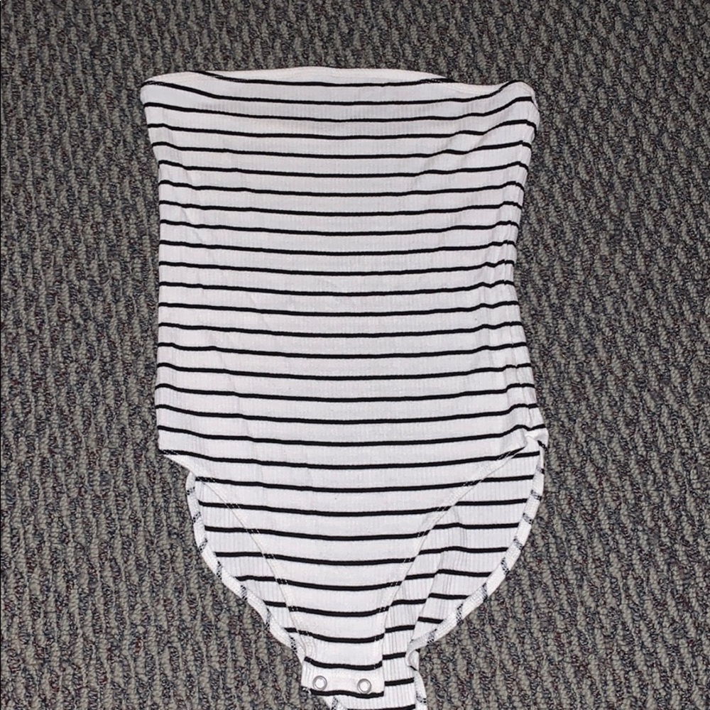 WORN ONCE!! horizontal striped body suit